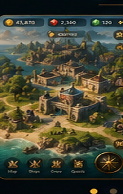 Open Motive island exploration map screen
